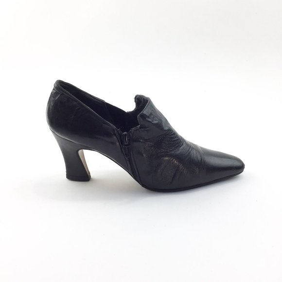 Oxmox Womens shoes heels black 39 leather pumps 3” 8.5 whimsigoth goth witchy - Picture 1 of 13